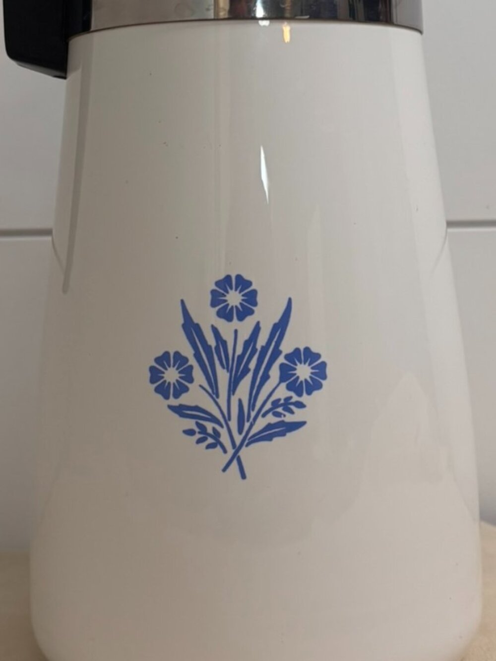 VTG Corning Ware Cornflower Blue 9 Cup Coffee Percolator Complete Pot - Picture 3 of 11